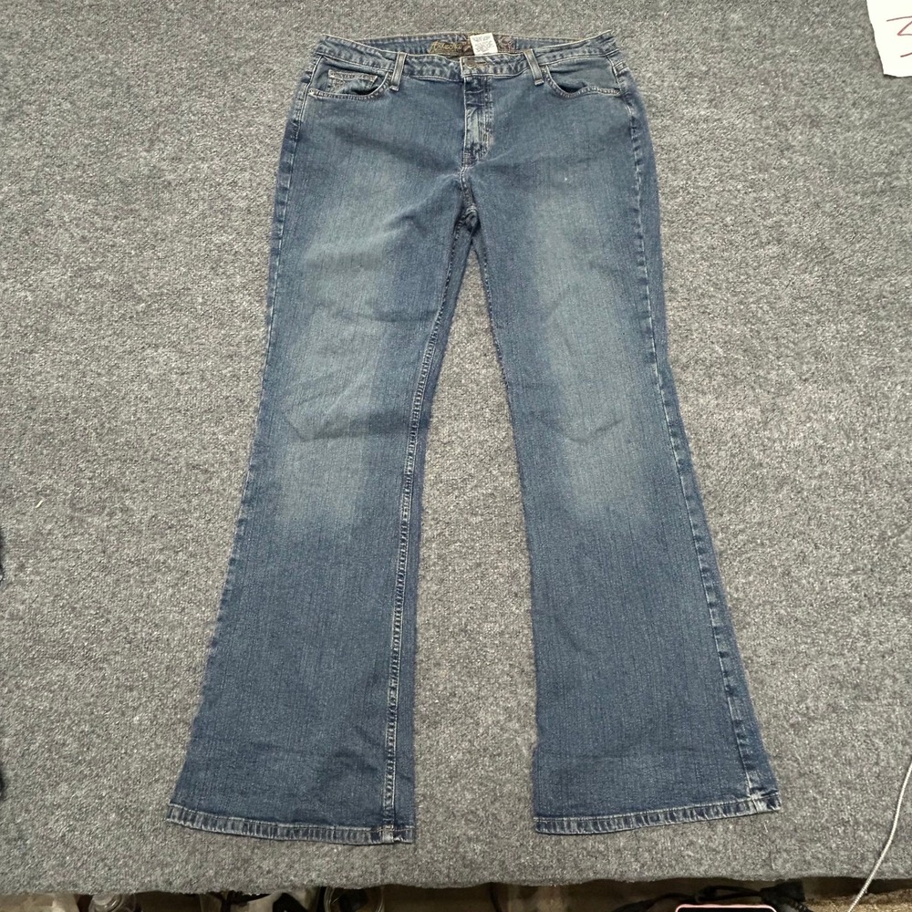 Arizona Jean Co Jeans Womens Size 15 Blue Flare Medium Wash Stretch Denim Casual
